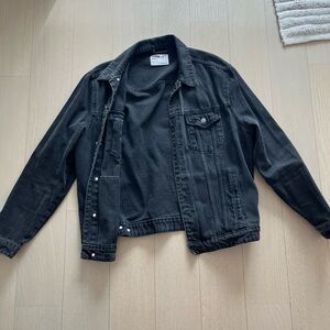 Bershka Black Denim Shirt Jacket